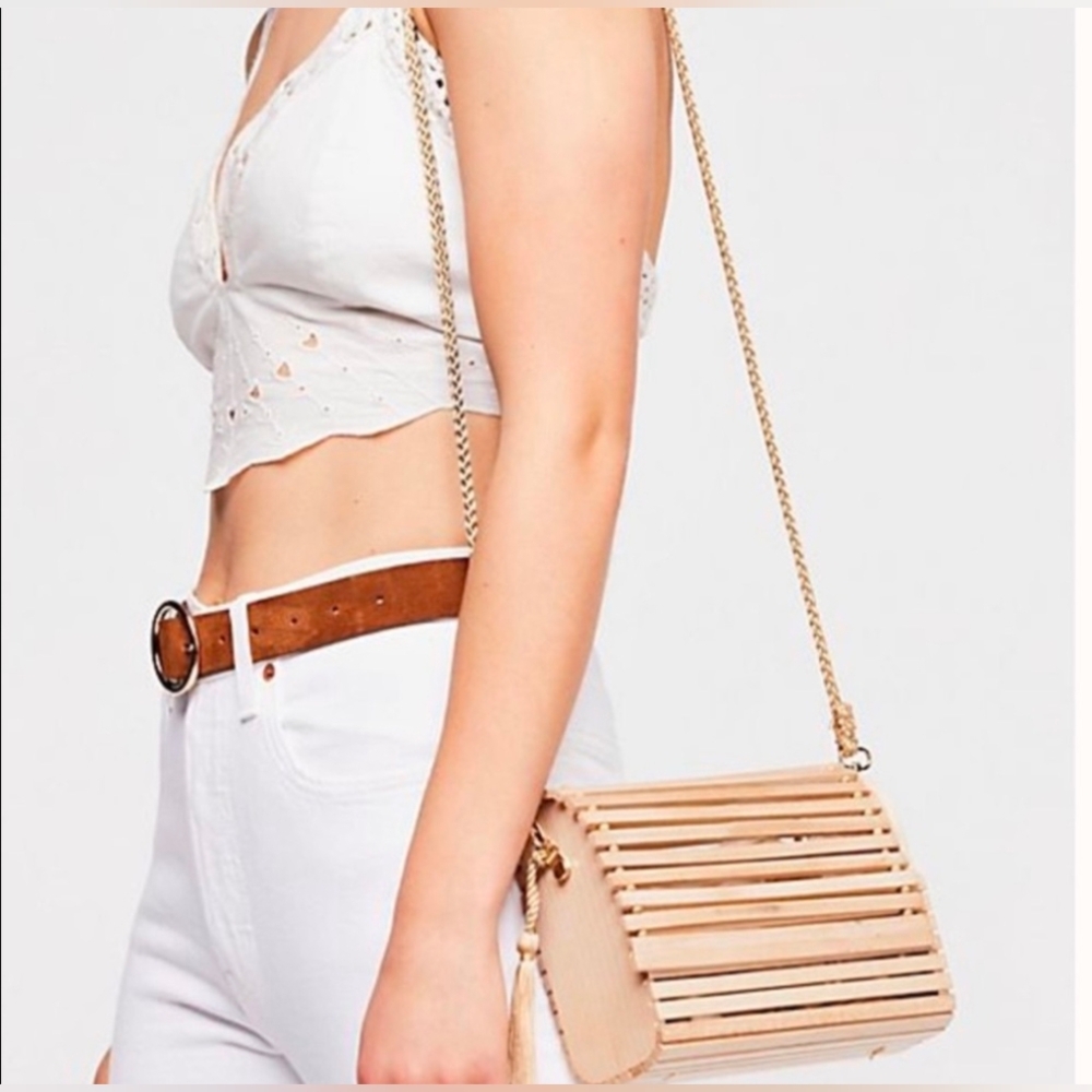 RARE Free People • High Lids (Wood) Crossbody Bag